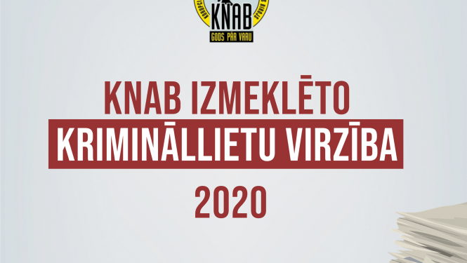 KNAB izmeklēto krimināllietu virzība 2020. gadā