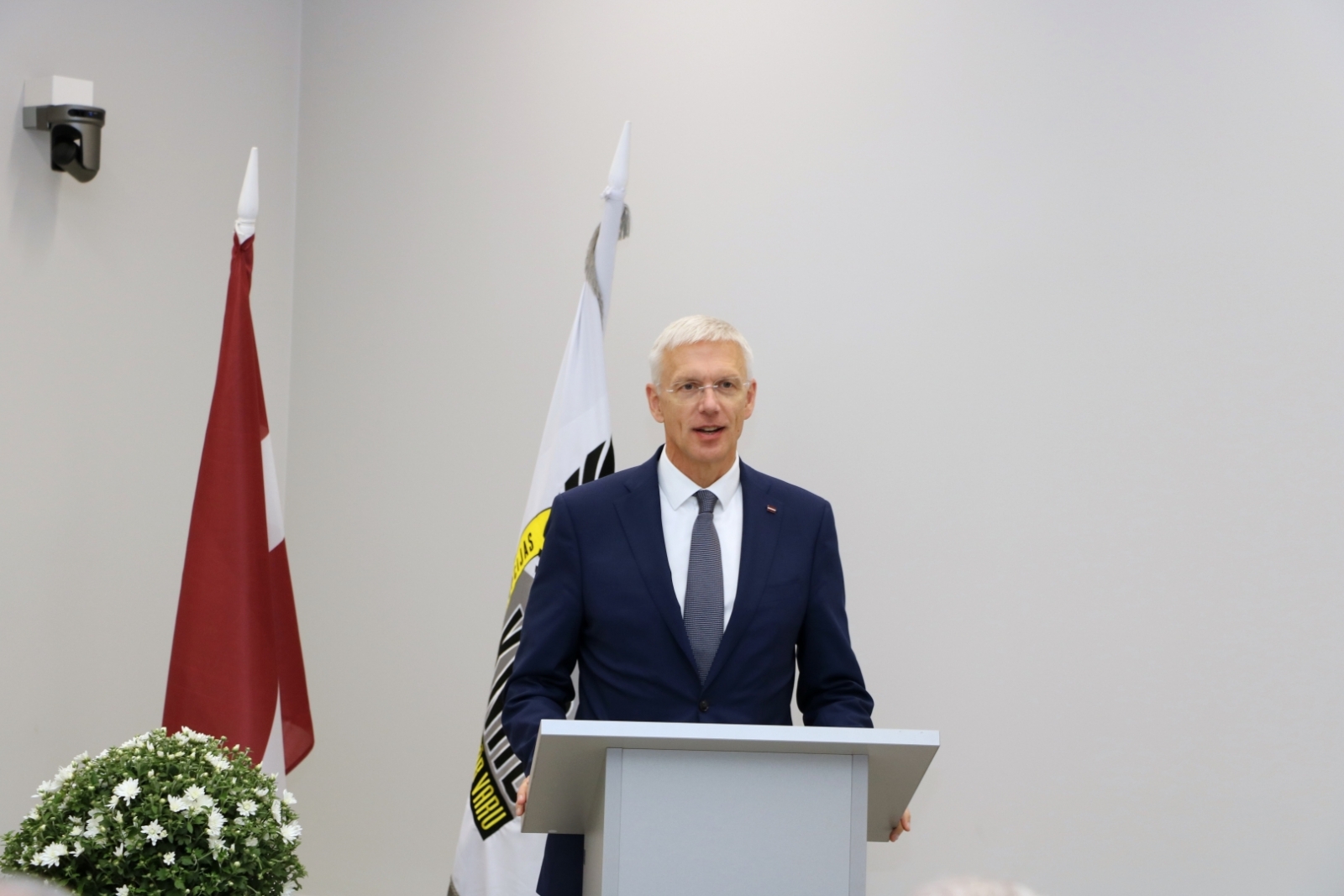 Ministru prezidents Krišjānis Kariņš uzrunā KNAB darbiniekus